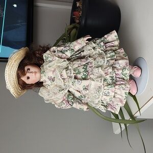 Porcelain Doll With Display Stand